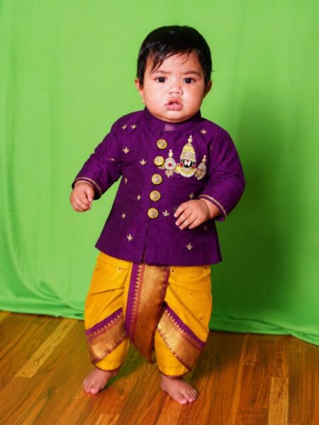 Kids kurtha with dhothi