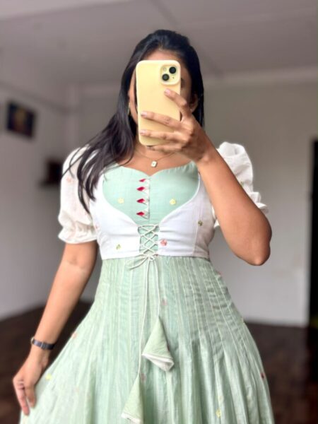 Customised Pure mul chanderi designer  dress