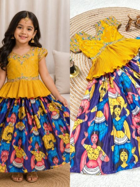 Crushed chinon kids dress