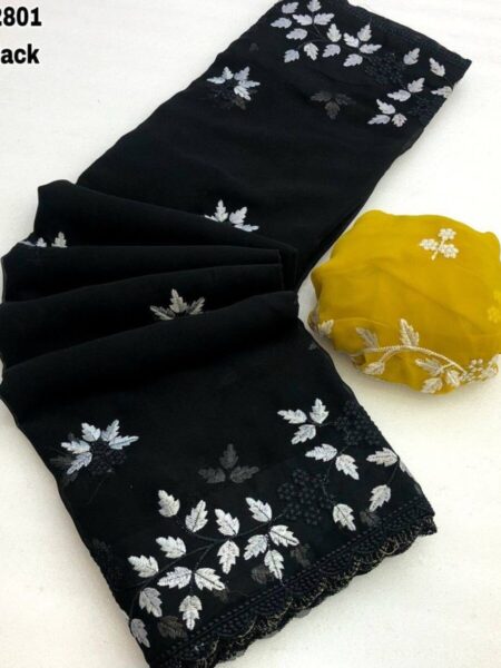 Georgette with floral design